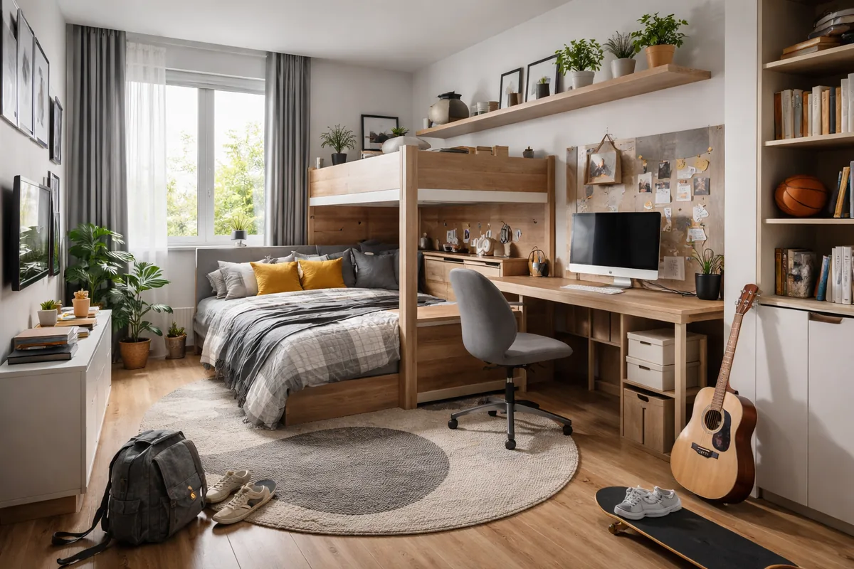 Comment réussir l'aménagement d'une chambre de 15 m² pour un adolescent